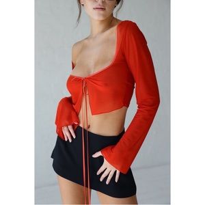 Mirror Palais Corset Cover in Scarlet NWOT